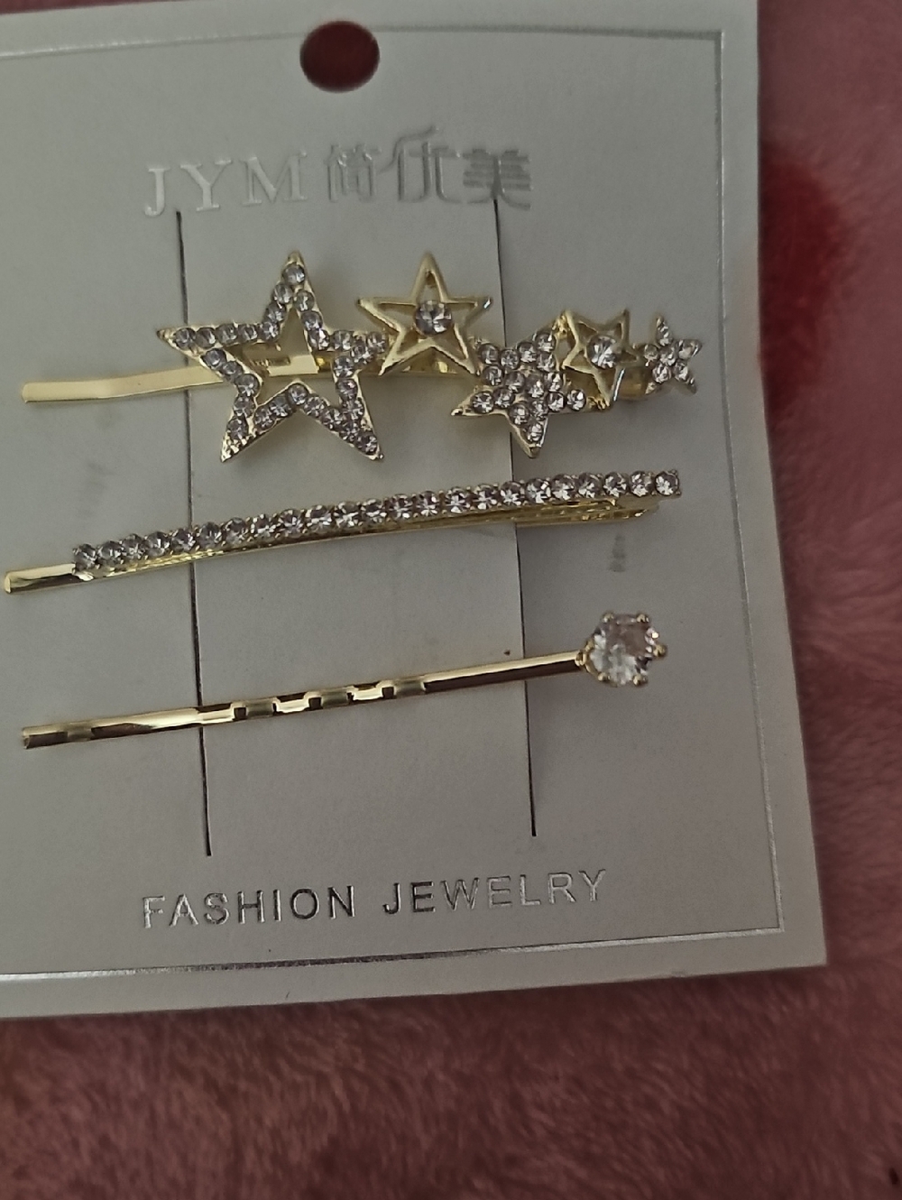 Gold Star Crystal Hair Pin Set - Fashion Jewelry